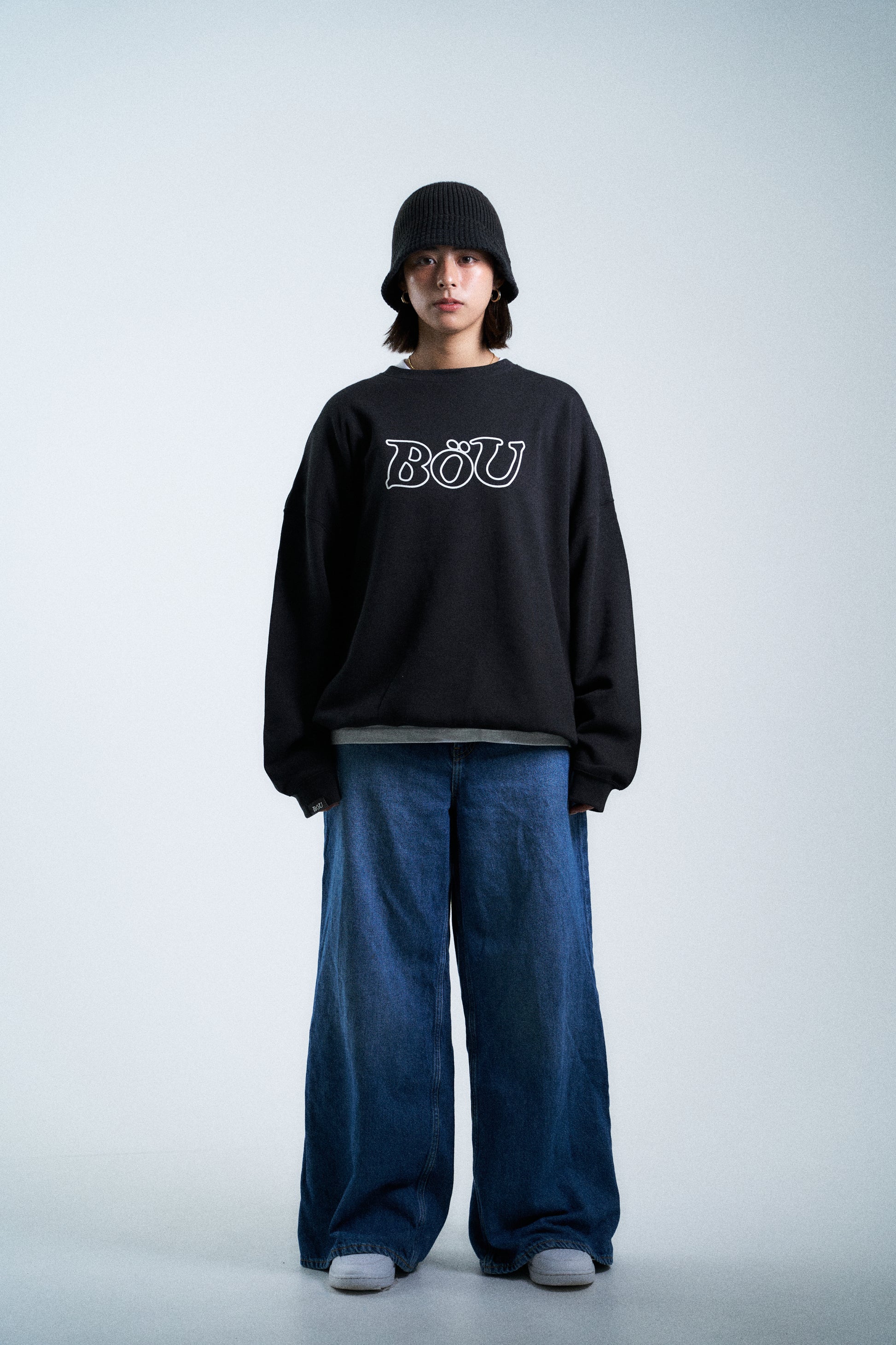 WAVE LOGO SWEAT SHIRT（BLK）