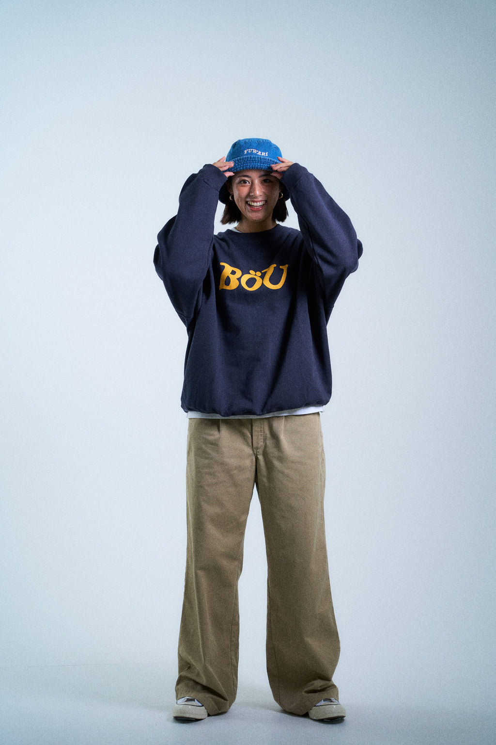 SLUNG BACKET HAT（BLUE）【FUWARI】