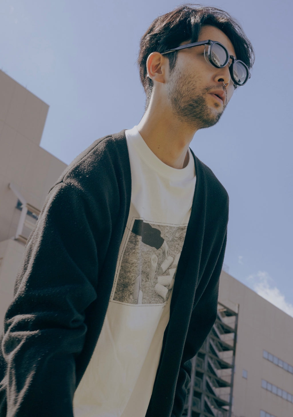 FIELD PHOTO LONG TEE（BLK）