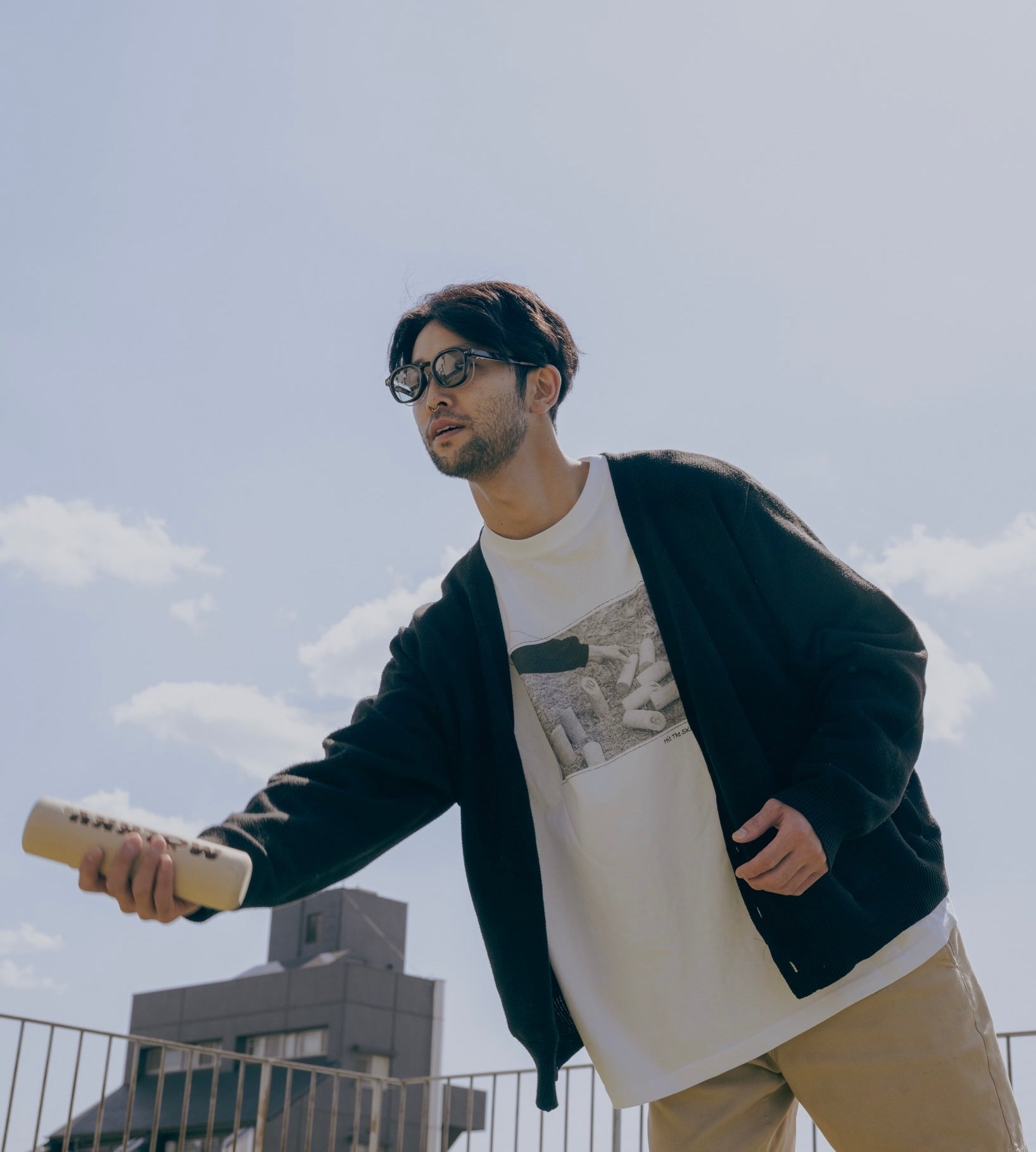 FIELD PHOTO LONG TEE（BLK）